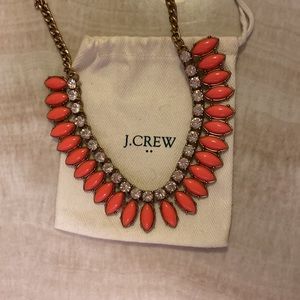 J.Crew Pink/Coral Rhinestone Statement Necklace